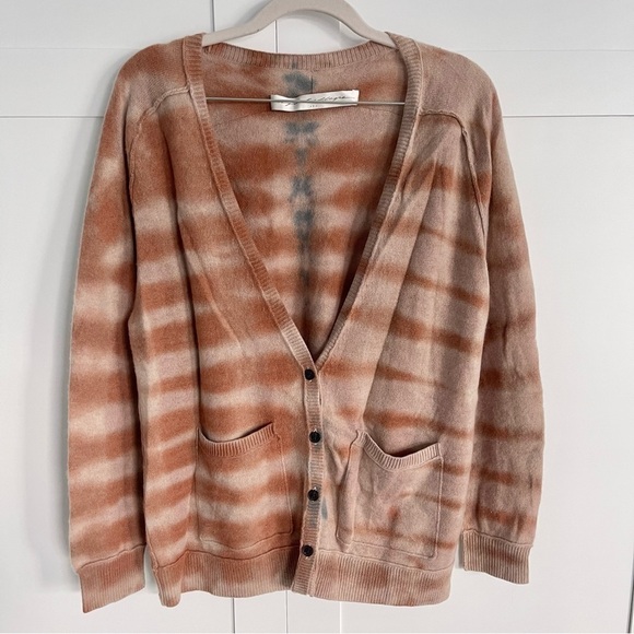 Raquel Allegra Tiger Animal Print Soft Cashmere V-Neck Sweater Cardigan Large - Picture 2 of 9